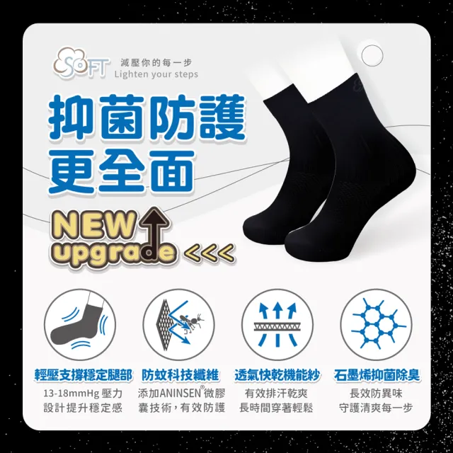 【SOFT】醫療級 輕壓柔軟舒適防蚊襪 成人款 黑糖珍珠1雙