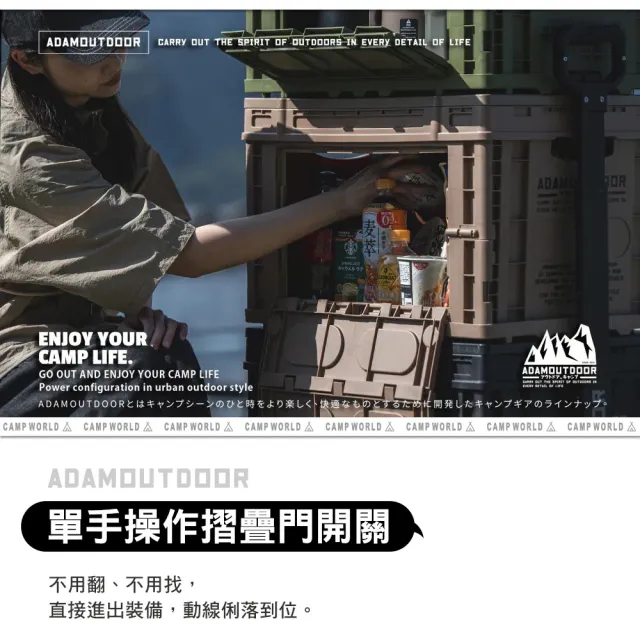 【ADAMOUTDOOR】重裝摺疊收納箱二代 露營收納箱 折疊收納箱 收納箱 裝備箱 置物箱 露營 逐露天下