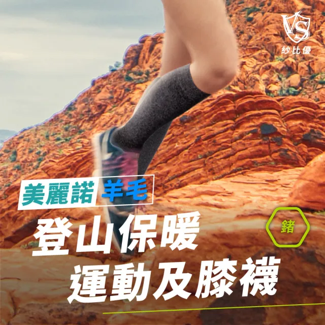 【Vital Salveo 紗比優】2雙組美麗諾羊毛襪 長襪 機能長襪 保暖長襪(運動及膝襪/台灣製/舒適包覆)