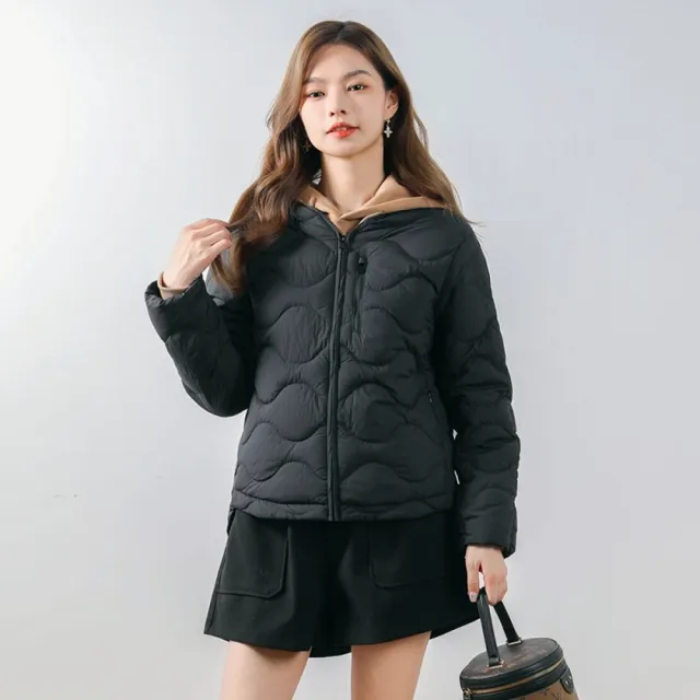 【巴黎精品】頂級真羽絨外套90%鴨絨羽絨衣秋冬(V領純色女外套3色n1lw37)