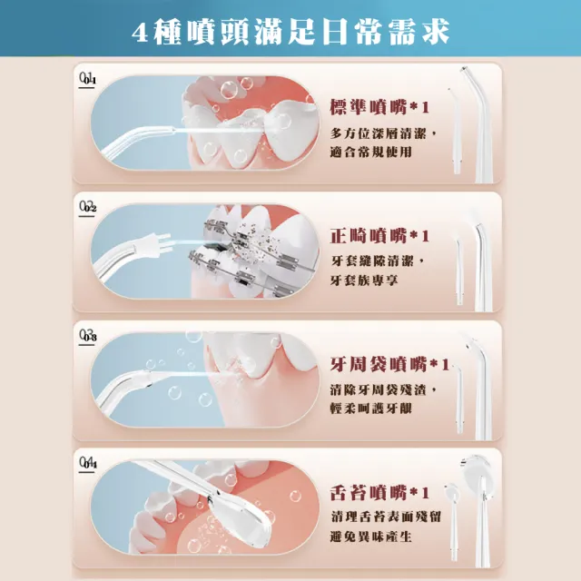 【齒間清爽】家用便攜式電動3檔洗牙機(沖牙器 潔牙器 噴牙機 牙線機 沖齒機 刷牙機 口腔)