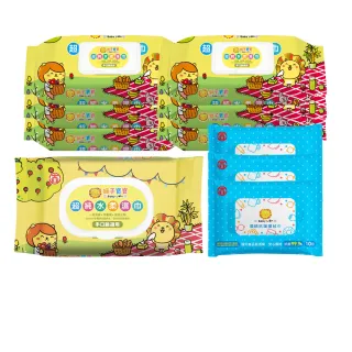 【獅子寶寶】momo獨家-超純水濕巾厚型80抽含保濕蓋27包/箱贈酒精濕巾6包(手口濕巾 寶寶嬰兒溼紙巾加厚)