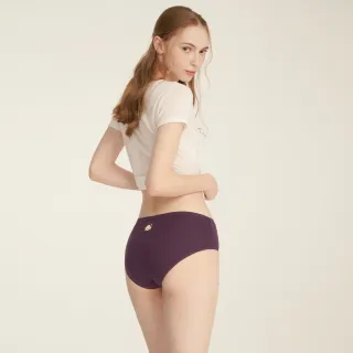 【Anden Hud】抗菌系列．緊帶高腰三角內褲(黑栗紫-刺繡元寶)