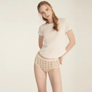 【Anden Hud】XXL 抗菌系列．高腰三角內褲(蛋奶白-紅梅心語)