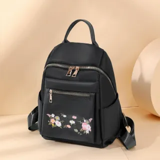 【EMMA SUE】雙11 尼龍後背包 刺繡包包 繡花後背包 可愛背包 女生包包 時尚媽咪包 刺繡雙肩包 外