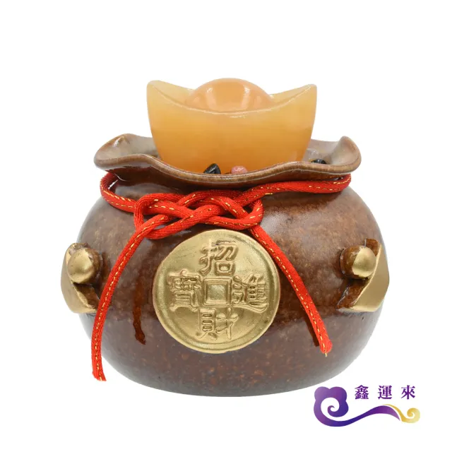 【鑫運來】◎富貴納福福袋聚寶盆(15cm)