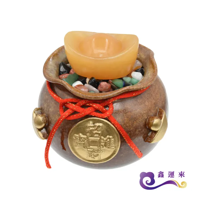 【鑫運來】◎富貴納福福袋聚寶盆(15cm)