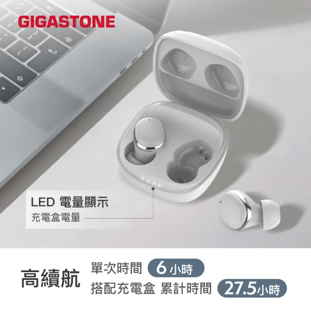 【Gigastone 立達國際】藍芽5.4真無線耳機TM1(支援iPhone/Android手機/IPX4防水)