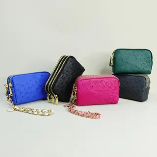 M2nd 鴕鳥皮三隔層萬用零錢包-特談檔