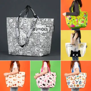 【吉豐洋行】大容量防水包 編織時尚購物袋/游泳健身衣物袋/大包/收納袋/沙灘袋/搬家袋(出遊購物 