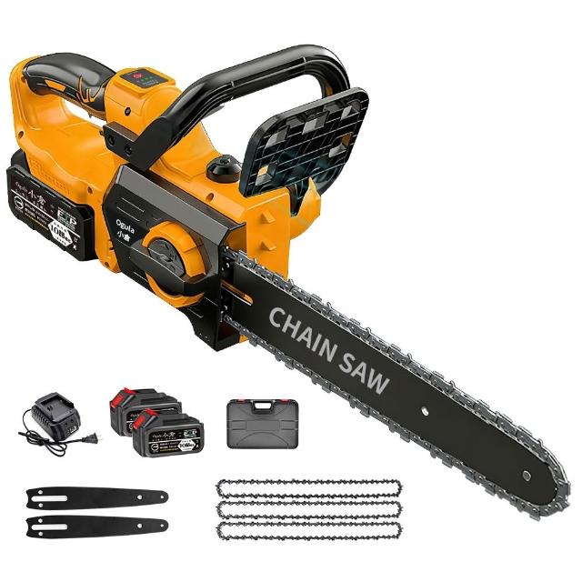 【Ogula 小倉】鏈鋸機 6380W大功率 可鋸60公分 12寸伐木王(十節兩電)3鏈條+2導板 電鏈鋸 電動鋸子 伐木鋸