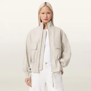 【ALLSAINTS】FLOR 寬鬆羊皮皮衣外套-白 W076LE(舒適版型)