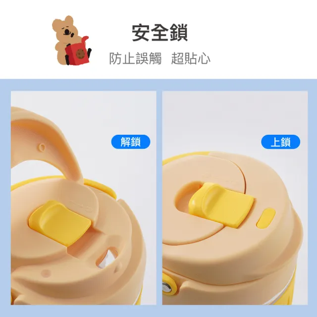 【LocknLock 樂扣樂扣】官方直營 呆萌町系列 清新手提耐熱玻璃隨行杯 500ml(兩色任選/短尾矮袋鼠/玻璃杯)