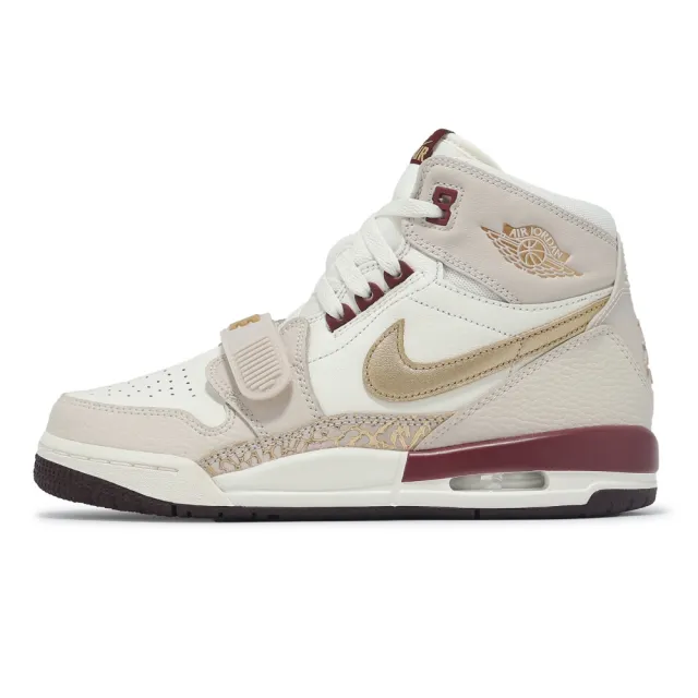 【NIKE 耐吉】休閒鞋 Air Jordan Legacy 312 GS 大童 女鞋 中筒 米白 金 喬丹(IB4914-161)