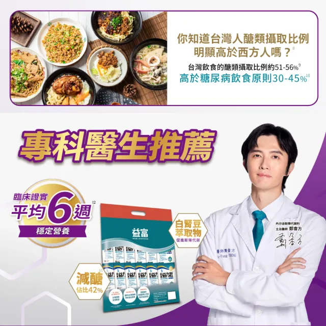 【益富】益力壯糖尿病適用配方-原味 方便包58g*72入(血糖代謝異常、需低GI飲食者)