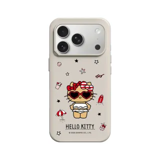 【RHINOSHIELD 犀牛盾】iPhone 15/16/17系列SolidX 吸震防摔磁吸手機殼/愛心墨鏡(Hello Kitty)-貝殼灰