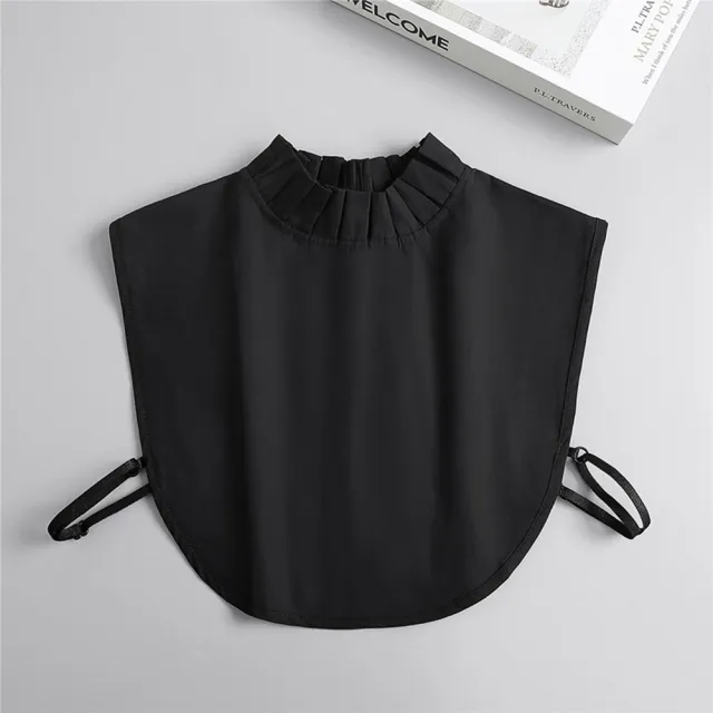 【米蘭精品】極速出貨 假領子襯衫領片(百褶立領棉質百搭女裝配件3色74ko12)