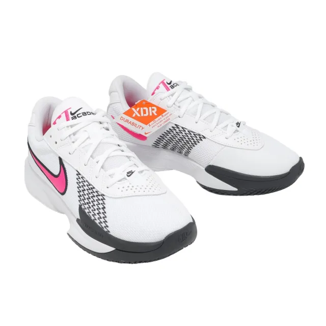 【NIKE 耐吉】籃球鞋 Air Zoom G.T. Cut Academy EP 男女鞋 白 桃紅 氣墊 緩震(FB2598-108)
