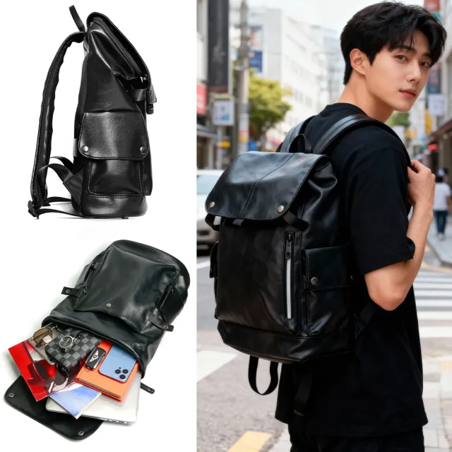 【LEESA】雙11 筆電包\後背包\皮革後背包\多功能電腦包\背包\男生背包\商務後背包\大容量包包\旅