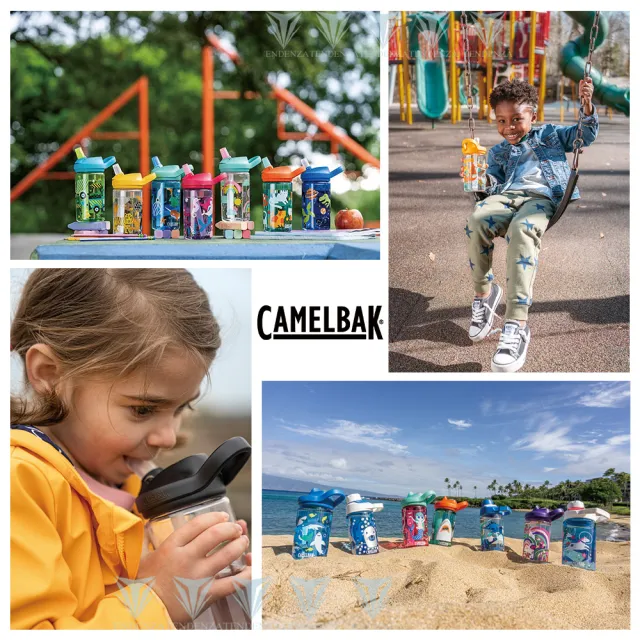 【CAMELBAK】400ml Flip Straw 兒童吸管運動水瓶RENEW(台灣代理公司貨/收闔自動關上防塵蓋)