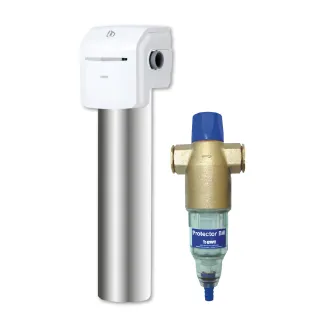 【BWT 德國倍世】不鏽鋼顯示型除氯過濾器+手動反洗雜質過濾器(SLIM JUMBO + Protector)