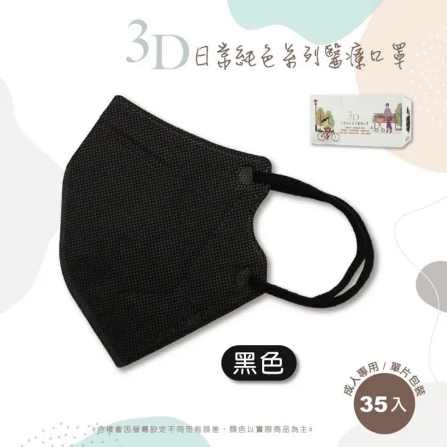 【Deguan】德冠 3D立體 成人醫用口罩 X1盒(35入/盒 隨身獨立單片包裝)