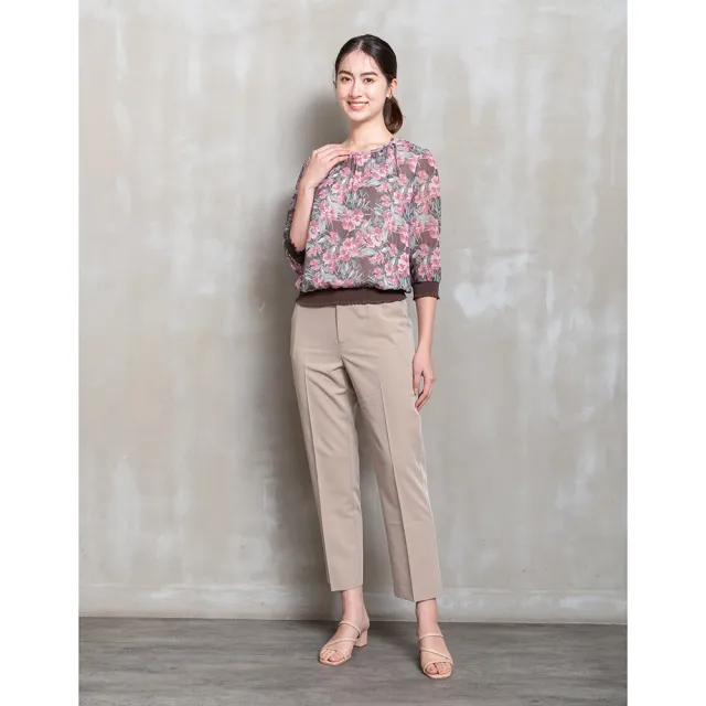 【perng yuh 芃諭名品】藝術花園 羅紋縮口 雪紡衫(2026 SS Collection|5A春夏新品上市)