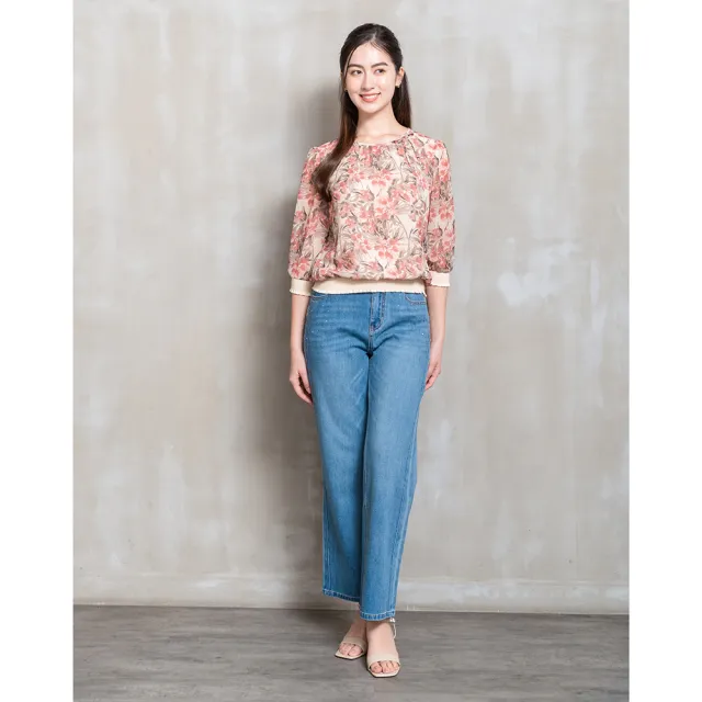 【perng yuh 芃諭名品】藝術花園 羅紋縮口 雪紡衫(2026 SS Collection|5A春夏新品上市)