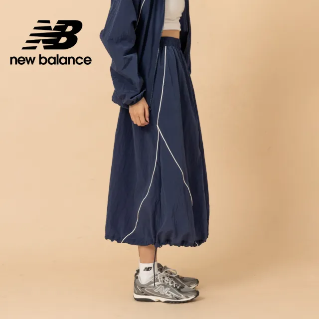 【NEW BALANCE】NB 滾邊抽繩尼龍長裙_WB61D2OPNNY_女性_深藍色(美版 版型偏大)