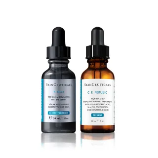 【Skin Ceuticals 修麗可】醫美級保養抗氧撫紋★CE抗氧化精華 30ml+P-TIOX 超胜肽抗皺極光精華 30ml