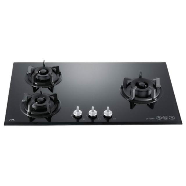 【喜特麗】三口易潔強化玻璃檯面爐 僅右大 JT-GC309A 原廠安裝