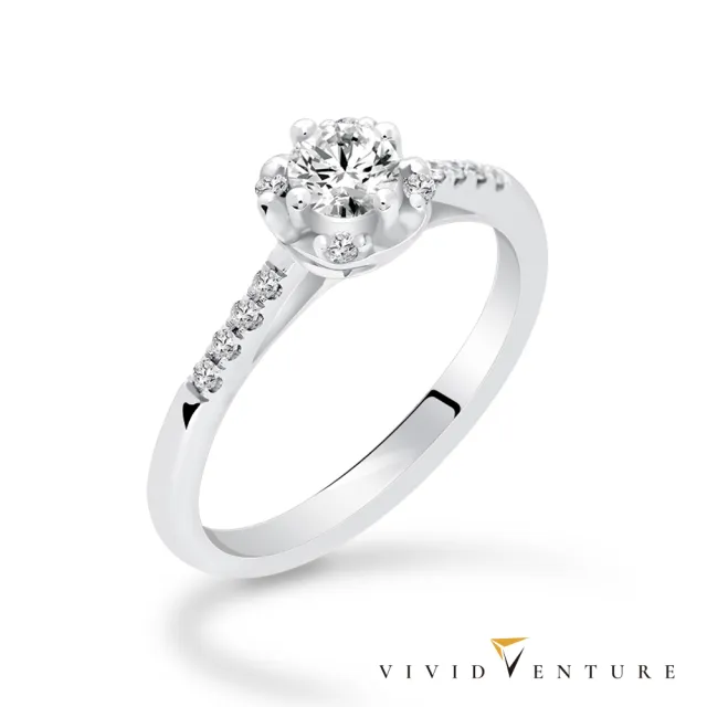 【Vividventure 亞帝芬奇】14K 天然鑽石 GIA 30分 DSI2 戒指+5分 真鑽 男戒 愛閃耀 情侶 對戒 結婚 求婚