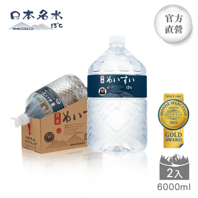 【週期購-日本名水13℃】JKKWATER日本進口礦泉水 6000mlx2入/箱(日文款;官方直營)