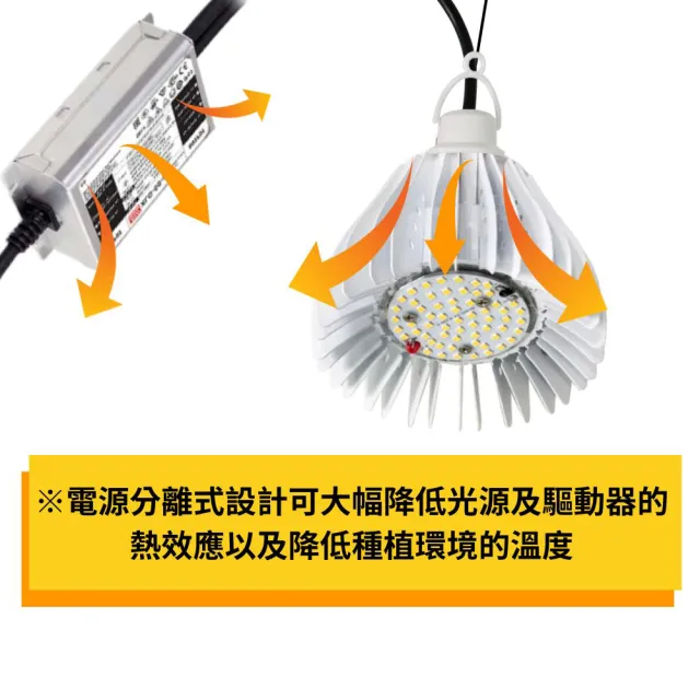 【JIUNPEY 君沛】50W 紅藍光譜E27植物燈泡 變壓器外接款(植物生長燈)