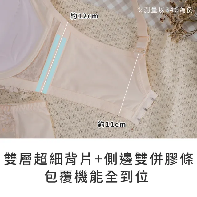【玉如阿姨】半糖主義內衣。清新甜感集中托高 台灣製※0792月光藍 (A.B.C罩 軟鋼圈 集中 托高)