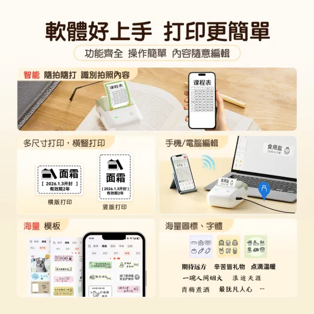【NIIMBOT 精臣】B1 pro 標籤機300dpi高清版 無線藍牙專業級商用標籤機-附貼紙