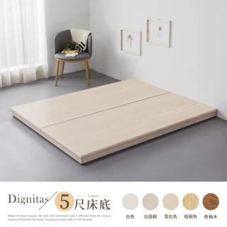 【H&D 東稻家居】DIGNITAS狄尼塔斯5尺雙人床底 MIT 台灣製(床架 多色選)