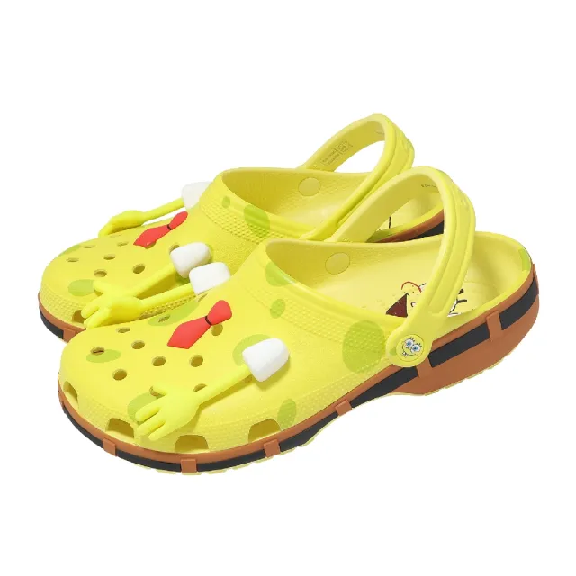 【Crocs】洞洞鞋 Spongebob Classic Clog 男鞋 女鞋 海綿寶寶 香蕉黃 涼拖鞋(2098247HD)