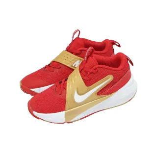 【NIKE 耐吉】籃球鞋 Team Hustle D 12 PS 中童 紅 金 運動鞋 HF6280-603