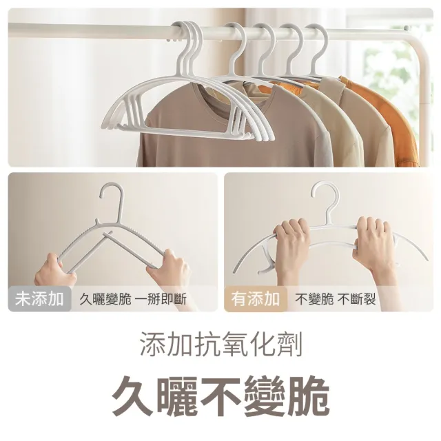 【hoi! 好好生活】hoi!抗UV無痕衣架30入 基礎款-白