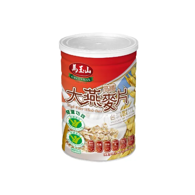 【馬玉山】高纖大燕麥片-雙重功效(800gx5罐)