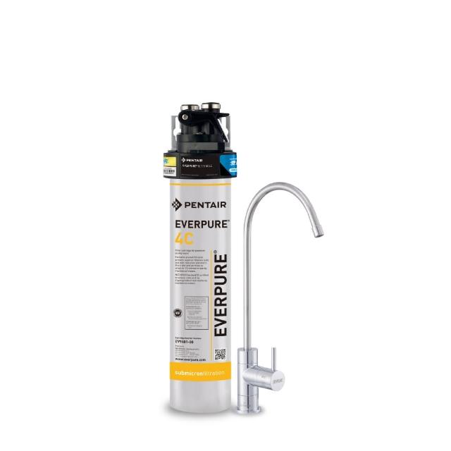 【EVERPURE 愛惠浦】櫥下型 PURVIVE-4C無鉛龍頭生飲淨水器