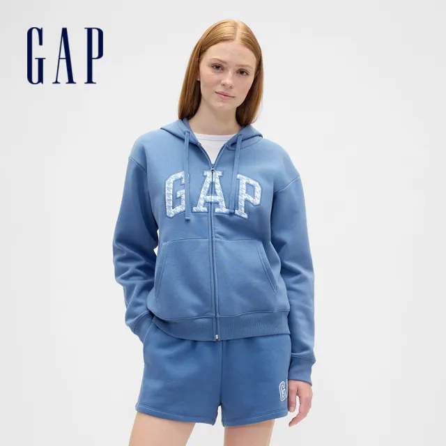【GAP】男女裝 Logo刺繡/印花刷毛連帽外套/帽T-多款任選(678782&429497&786693&786930)