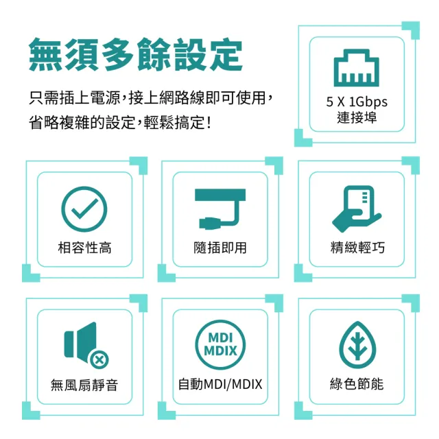 【TP-LINK】TL-SG1005D  5埠 Gigabit 桌上型交換器(交換器)