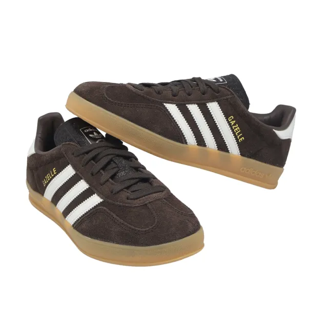 【adidas 愛迪達】休閒鞋 Gazelle Indoor 男鞋 女鞋 黑 白 德訓鞋 復古 愛迪達(HQ5152)