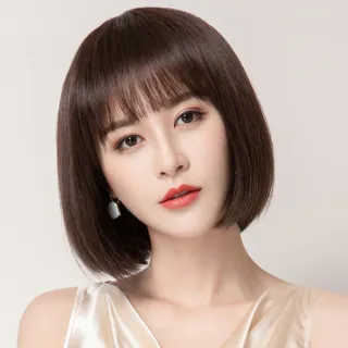 【LEEHER】短髮假髮/真人假髮/真人髮絲/假髮片/波波頭假髮/女生假髮/透氣假髮/全套頭假髮/遞針分縫款