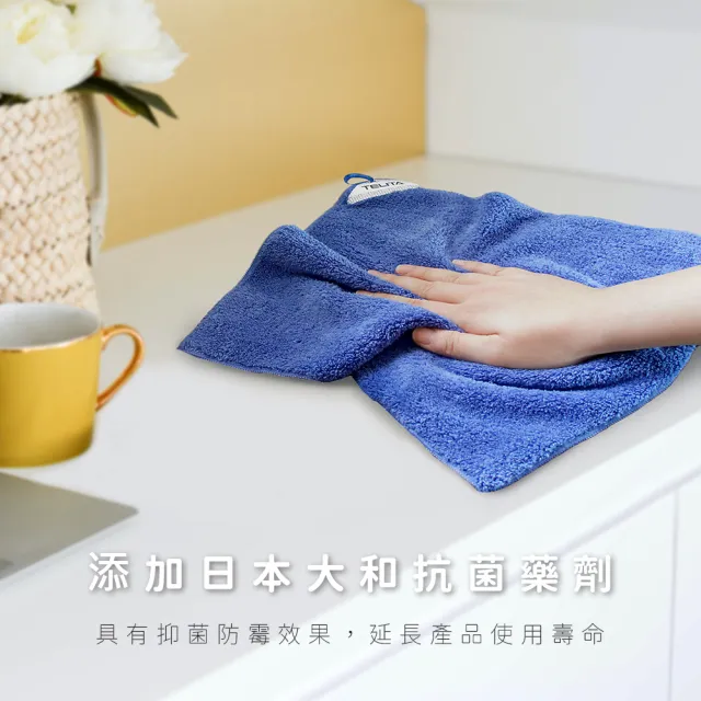 【TELITA】10條組_抑菌防霉吸水擦拭巾 擦手巾(台灣製造/MIT微笑認證標章 玻璃清潔)