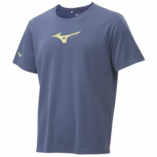 【MIZUNO 美津濃】短袖上衣 男 吸濕排汗 抗紫外線 復古藍 32TAD00512