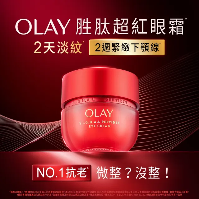 【OLAY 歐蕾】胜肽超紅瓶 奢護眼霜15g(快速提拉去紋 臉部保養★No.1抗老品牌)