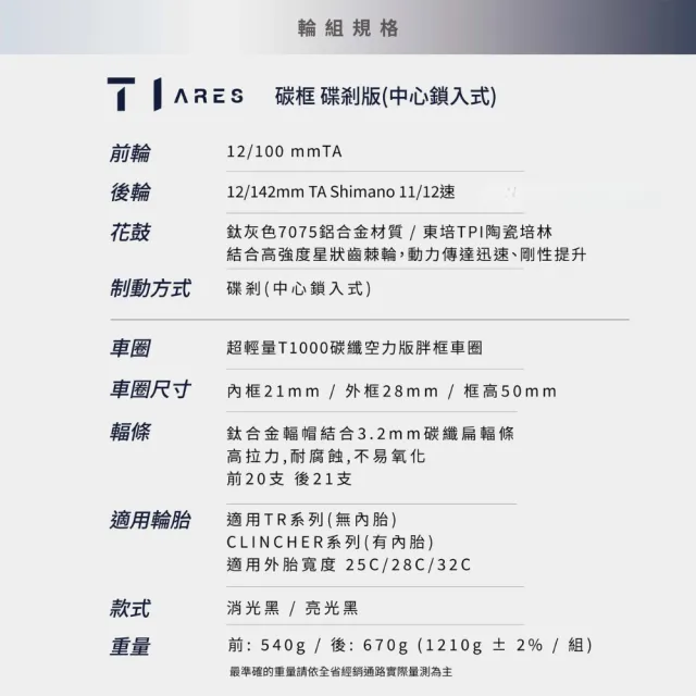 【KREX】ARES T1碳纖維碟煞輪組中心鎖入